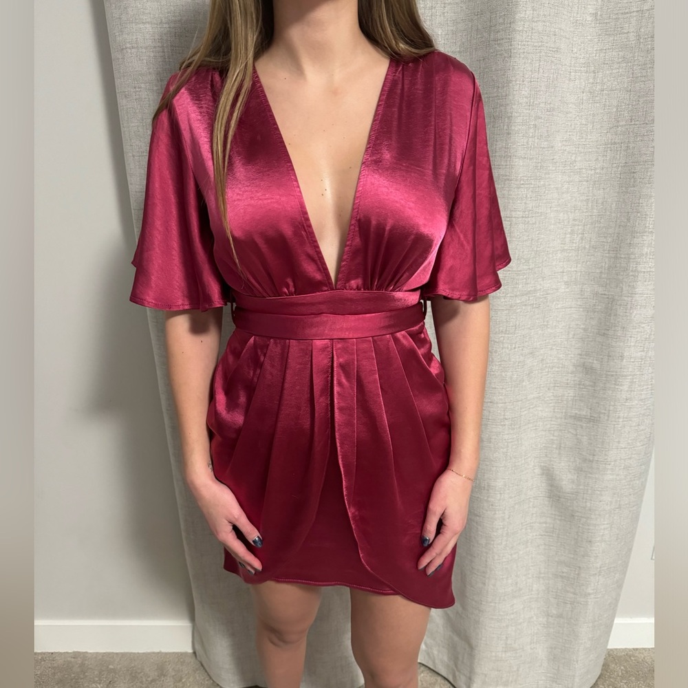 Pink Satin Dress - Small
